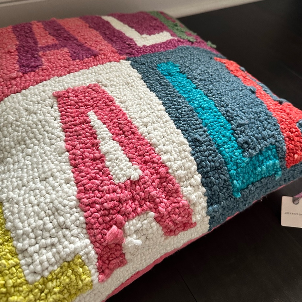 Anthropologie Season’s Greetings “Fa La La” Pillow - Picture 5 of 7
